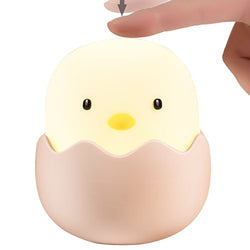 APUPPY Cute Creative Egg Shell Night Light, Rechargeable Egg Shell Chick Shape Top Control Lamp for