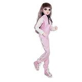 EVA BJD 1/3 SD Doll 22 inch Ball Jointed Dolls with Sportswear Hair Shoes and Makeup Pink Fitness Girl Doll