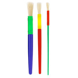 US Art Supply 12 Piece Round Children's Tempera Paint Brushes in 3 Sizes