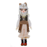1/6 Handmade BJD Doll 29.5cm 11.61in Ball Joints Doll Exquisite SD Doll with Full Set Clothes Shoes Wig Makeup, Made of Advanced Resin, Best Gift for Girls,A