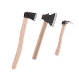 JIDOANCK 3Pcs/Set 1/12 Mini Wooden Chopper Hatchet Doll House Miniature Axe Tools Toy,Miniature Doll House Furniture and Accessories - 1