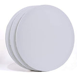 Round Stretched Canvas Artist Painting,3 Pack 14in Artist Canvas Boards Lacquer Painting Plate for Acrylic, Oil, Gouache, Tempera Paints & Wet Art Media