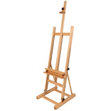 MEEDEN Medium-Duty Studio H-Frame Easel with Storage Tray - Solid Beech Wood Artist Easel Adjustable Tilting Easel, Floor Painting Easel Stand, Holds Canvas Art up to 48"