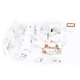 Happy nest 24 Set White ABS Doll House Furniture Dollhouse Doll Decoration Accessories