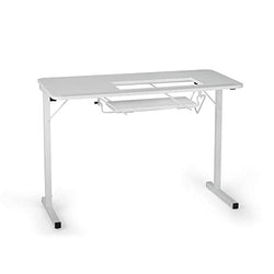 Arrow 601 Gidget I Sew-Much-More Folding Sewing, Cutting, Quilting, and Craft Table, Portable with Lift, White Finish