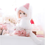 XGJJ 27cm BJD Dolls, 1/6 Flexible Ball Joint Physical SD Doll, Exquisite Cute Fuzzy Cat Girl Action Figure, High-end Humanoid Decoration DIY Toys Best Gifts for Kids Birthday