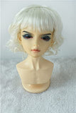 Doll Wigs JD260 9-10inch 23-25CM Short Lady Curls Synthetic Mohair BJD Doll Wigs (Ivory White, 9-10inch)