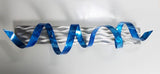 Statements2000 Large Blue & Silver 3D Abstract Metal Wall Art Sculpture -Unique Modern Metallic Wall Accent - Blue Hurricane by Jon Allen - 47" x 10"