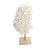 1/6 BJD with 6-7 Inch High Temperature Synthetic Fiber Long White Ombre Kinky Curly Hair Wig BJD Doll Wigs for 1/3 1/4 1/6 BJD SD Doll(1001#)