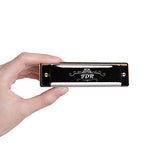 JDR Harmonica ,10 Holes 20 Tones Blues Harmonica Key of C ,With 1mm Plate Structure For Beginners, Kids, Musician, Suitable For Any Occasion, Like Blues, Folk, Jazz and Pop