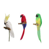 BARMI 1:12 Handmade Feather Parrot Dollhouse Miniature Bird Simulation Model Decor,Perfect DIY Dollhouse Toy Gift Set White