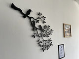 Metal Wall Art, Metal Birds Art, Metal Wall Decor, Birds on Branch, Birds Sculpture, Unusual Gift, Housewarming Gift, Interior Decoration (36"W x 26"H / 90x66cm)