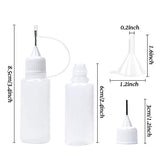 AGEOMET 30pcs 15ml Steel Needle Plastic Dropper Bottle Tip Glue Bottle with 10 Funnels, for Liquids and Quilling DIY