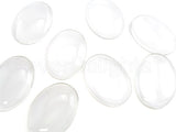 50 CleverDelights Glass Oval Cabochons - 30x40mm - Clear Magnifying Cabs - Dome Pendant Cab - For