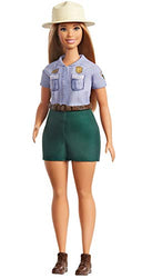 Barbie Park Ranger Doll, Blonde, Curvy,Wearing Ranger Outfit Including Denim Shirt