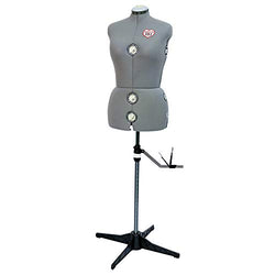SINGER | Grey Dress Form Fits Sizes 10-18, Foam Backing for Pinning, 360 Degree Hem Guide - Sewing Made Easy