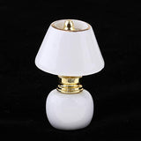 1:12 Scale Dollhouse Porcelain Desk Lamp with Lampshade, Doll House Furnishings Toy - B, as described