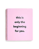 ban.do Rough Draft Large Spiral Notebook, 11" x 9" with Pockets and 160 College Ruled Pages, Only The Beginning