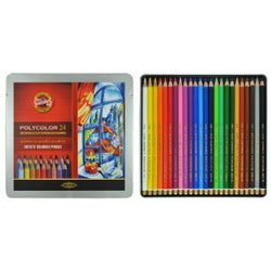 Koh-i-noor Polycolor 24 Artists' Colored Pencils. 3824