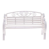 Dollhouse Furniture 1:6 Scale Miniature Modern Styled Garden Patio Park Bench Garden Decor - White