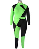 miccostumes Women's Shego Bodysuit Jumpsuit with Gloves and Leg Bag Lycra Cosplay Costume (Women s) Green, Black