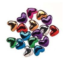 Metallic Heart Beads - Assorted Colors (6 x 9mm, 100 pieces)