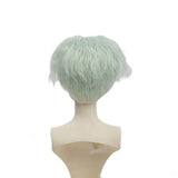 MUZI WIG Heat Resistant Wire 1/3 BJD Doll Hair Wig, Short Green Afro Curly Wigs Hair for 1/3 BJD SD Dolls