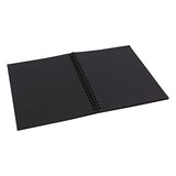 Creative Mark Midnight Black Paper Drawing & Sketch Pad, Spiral Bound 50 Sheets 80 lb. (120gsm) Use with Opaque Media, Pastels, Metallic Inks [9" x 12"]