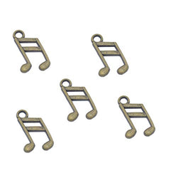 100pcs Vintage Antique Bronze Alloy Musical Note Charms Pendant Jewelry Findings for Jewelry Making