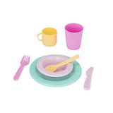 Play Circle by Battat – Dishes Wishes Dinnerware Set – Colorful Plates, Teapot, Cups, Spoons, Forks, Serving Tray, and More – Pretend Play Toy Kitchen Accessories for Kids Ages 3 and Up (34 Pieces)