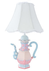 Adorable Teapot Table Lamp - Fantastic Hand Painted Details