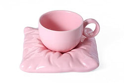 Parlamain 8oz Pink Ceramic Cappuccino Cup Set - Cute Creative Mug Set for Espresso, Latte Coffee, Tea - Microwave and Dishwasher Safe - Perfect For Cafe, Kitchen, Room and Home Decor