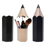 LANZON Pencil Shaped Pen Holder for Desk | Dustproof Desktop Organizer Case | Makeup Brushes Holder | Cosmetic Brush Storage (Black)