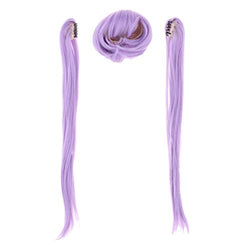 Prettyia 1/3 BJD Doll Purple Straight Wig Ponytail DIY Accessory for 60cm Night Lolita Doll
