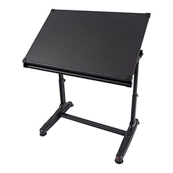 Stand Up Desk Store Adjustable Height and Angle Drafting Table Drawing Desk with Large Surface (Black Frame/Black Top, 40" W X 26" D)