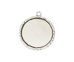 Darice Round Frame Charms, Antique Silver