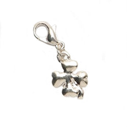 Darice 1999-7492 Lobster Clasp Charm-Silver Clover.375 x .625"