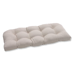 Pillow Perfect Indoor/Outdoor Beige Solid Wicker Loveseat Cushion