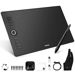 Parblo Drawing Tablet with Artist Drawing Glove 10x6 Inch Digital Drawing Tablet / 8192 Levels Battery-Free Pen and 9 Hot Keys, Support Win/Mac/Android OS