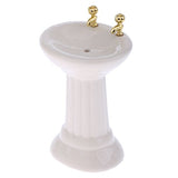 freneci 3 Pieces Dollhouse Bathroom Furniture Miniatures Accessories White Porcelain