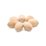 2" x 1-3/8" Unpainted Wooden Eggs, Bag of 15 Unfinished Wooden Easter Craft Eggs, Display, Smooth