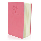Littfun Leather Journals Thick Writing Notebook Soft Cover Journal 320 Sheets Lined Diary for Men Women (Pink Horizontal Grid)