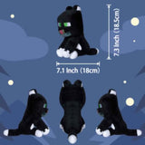 ZEKLZD Cat Plush,Game Plush Toys,7.3"/18.5cm Black Cat Stuffed Plush Doll Toys, Plush for Christmas New Year Birthday Gift (A)