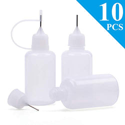 Onwon 10 Pieces Precision Needle Tip Glue Bottle Applicator 1 Ounce/ 30 ml Empty Applicator Glue Oiler Squeeze Bottle for Paper Quilling DIY Craft