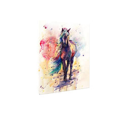 FQJNS Horse Watercolor Wall Art Image Oil Painting Canvas Prints for Home Office Bedroom Decorations Framed Ready to Hang Size 16"X20"(40cmx50cm)