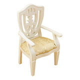 BARMI 1/12 Miniature Armchair Chair Model Wooden Furniture Doll House Decor Kids Toy,Perfect DIY Dollhouse Toy Gift Set White