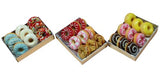 3 Pieces 1:12 Donut Dollhouse Miniature in Tray, Dollhouse Food Colorful Donut Dollhouse Kitchen Miniature