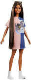 Barbie Fashionistas Doll, Tall with Long Dark Hair, Wearing T-Shirt Dress and Accessories, for 3 to 7 Year Olds