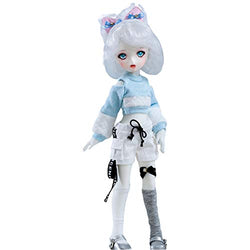 LUSHUN BJD Doll 1/6 Scale Ball Jointed Doll Articulated 12 inch BJD Fully Poseable Fashion Doll Two-Dimensional Cute Emoji Eyes and Wigs can be Replaced Best Gift for Girls