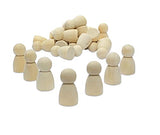 100 Pieces Wood Peg Dolls Unfinished Wooden People Craft Blank Family Figures 5/8 x 1-1/4 inch